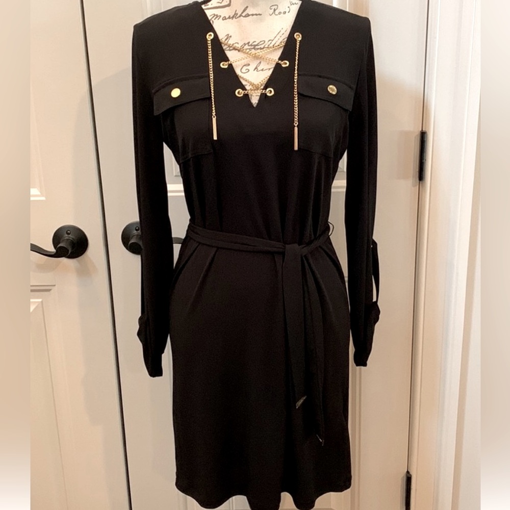 MICHAEL KORS Black Chain Dress S